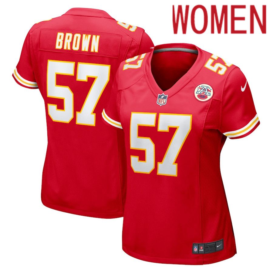 Women Kansas City Chiefs 57 Orlando Brown Nike Red Game NFL Jersey